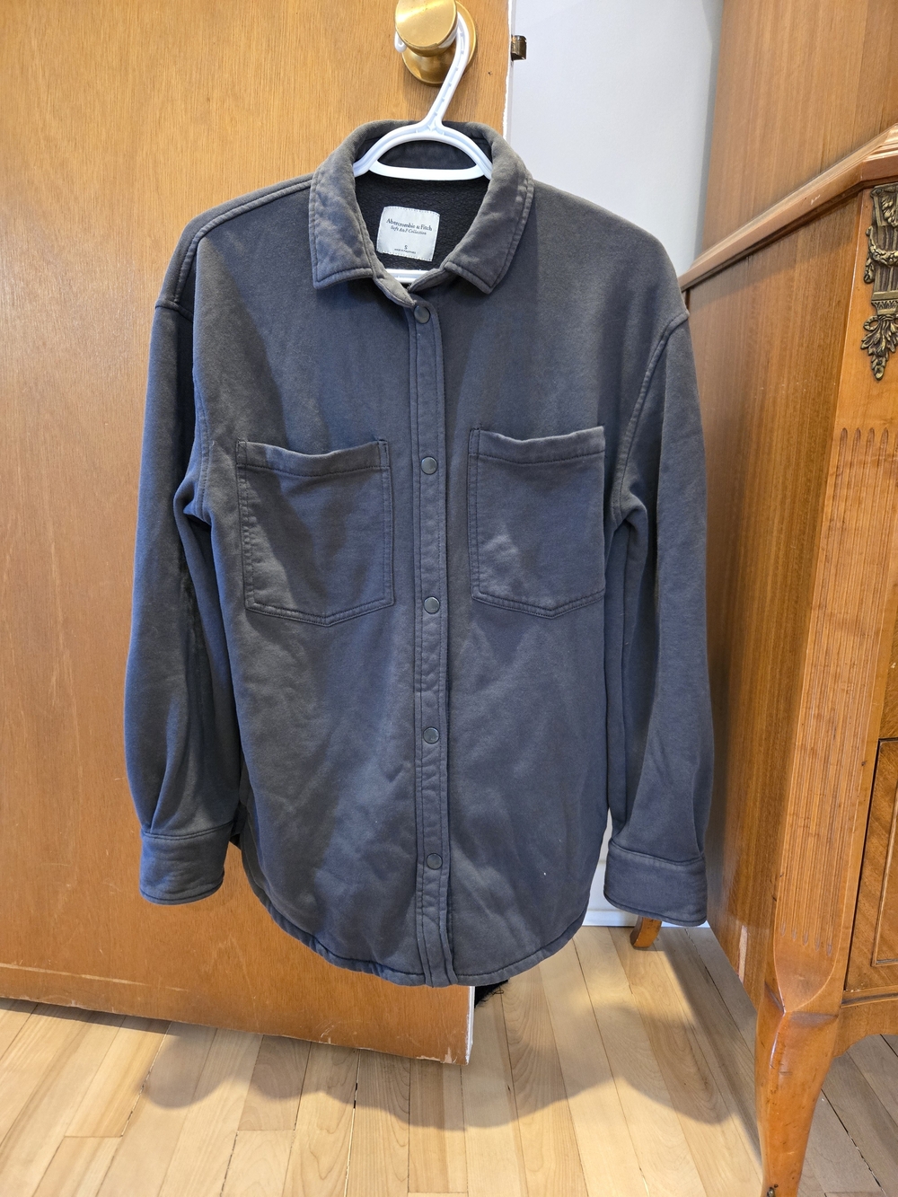 Women's Dark Gray Snap-Front Sweater Jacket
